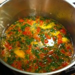 Tomato-Basil Soup before its blended